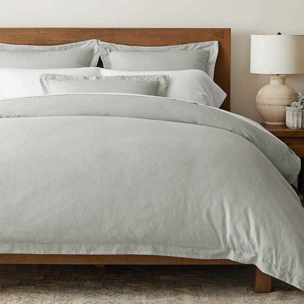 Pottery Barn Tencil Lyocell Plant Dyed Cotton King Duvet & 2 Euro Sham Set